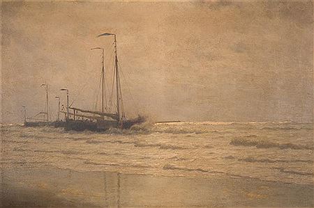 FISHING FLEET RIDING OUT A STORM
