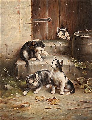FOUR CURIOUS KITTENS