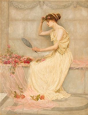 PORTRAIT OF A WOMAN WITH A MIRROR