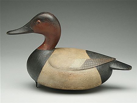 Hollow carved canvasback drake