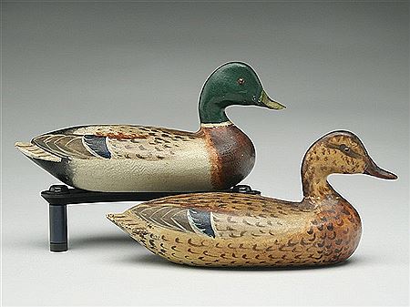 Pair of miniature mallards