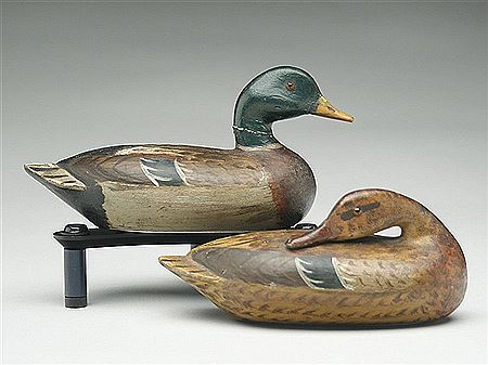 Pair of miniature mallards