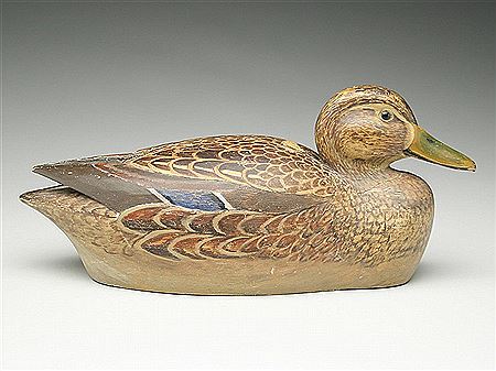 Very rare hollow carved mallard hen