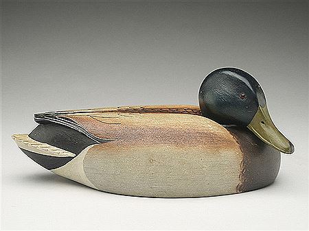 Hollow carved mallard drake