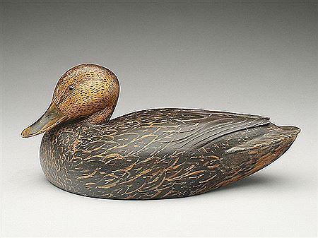 Rare hollow carved mallard hen