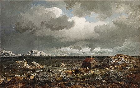 Coastal Landscape (1859) by Knud Andreassen Baade - Auction record, sale price, and art valuation. Compare with similar artists and explore comparable artworks.