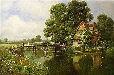 "House with Thatched Roof" by Edward Charles Hamblin - Auction record, sale price, and art valuation. Compare with similar artists and explore comparable artworks.