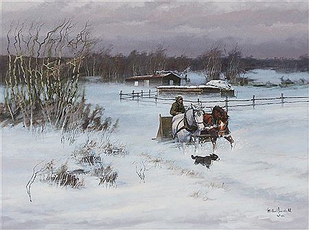 A COLD SPELL by Michael Leslie Lonechild - Auction record, sale price, and art valuation. Compare with similar artists and explore comparable artworks.