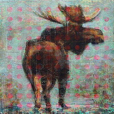 ANIMAL PAINTING #06-5266A MOOSE (bull); 2006