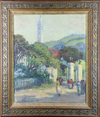 Sather Gate, Cal Berkeley by Alice Best - Auction record, sale price, and art valuation. Compare with similar artists and explore comparable artworks.