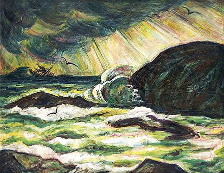 Meisterschülerin bei Skarbina und Lepsius, expressionistische Meeresbrandung