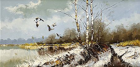 Sample artwork by Peter Zimmermann (1941 - 2007), known for meticulous etching, regional landscape painting - View similar artists and auction records
