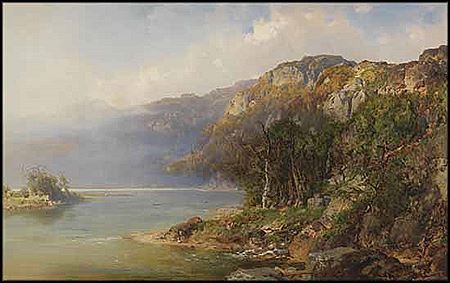 Boaters on a Mountain Lake