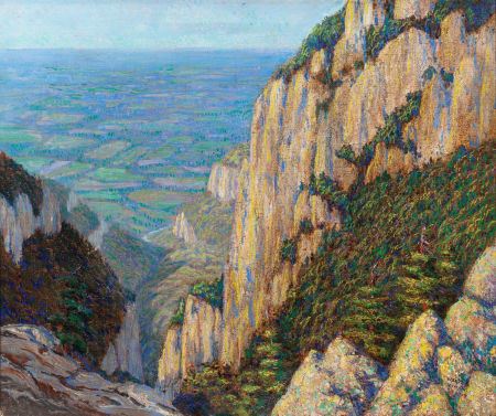 Rocky Cliffs over Valley