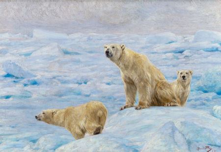 Three Polar Bears by Richard Friese - Auction record, sale price, and art valuation. Compare with similar artists and explore comparable artworks.