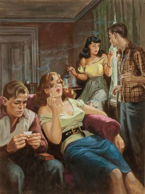 "Together We Smoke, Crime magazine cover" by Howell Dodd - Auction record, sale price, and art valuation. Compare with similar artists and explore comparable artworks.