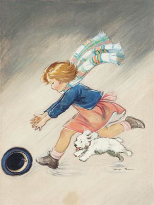 Sample artwork by Vernon Thomas (Born 1894), known for painting, illustration, etching-child subjects - View similar artists and auction records