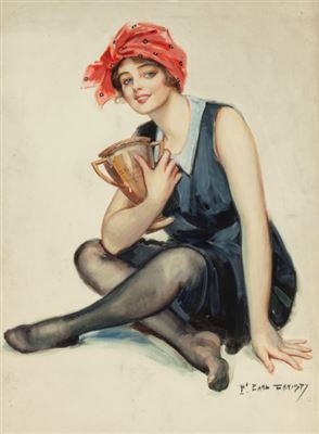 "Swimming, American Art Works calendar illustration"