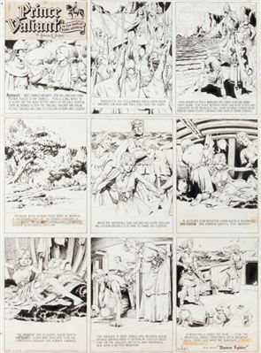 Hal Foster Prince Valiant Sunday Comic Strip #523 Original Art dated 2-16-47 (King Features Syndicate, 1947)