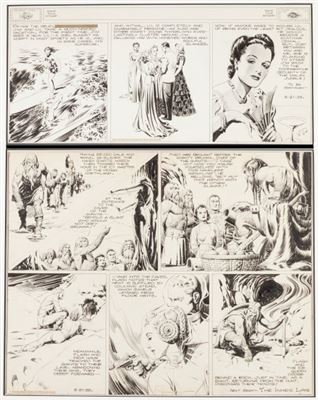 Alex Raymond Flash Gordon and Jungle Jim Sunday Comic Strip Original Art dated 5-21-39 (King Features Syndicate, 1939) by Al Raymond - Auction record, sale price, and art valuation. Compare with similar artists and explore comparable artworks.