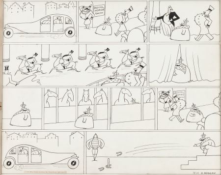 Otto Soglow The Little King Sunday Comic Strip Original Art dated 12-16-34 (King Features Syndicate, 1934)