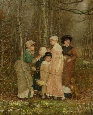 Snow in Spring by George Boughton - Auction record, sale price, and art valuation. Compare with similar artists and explore comparable artworks.