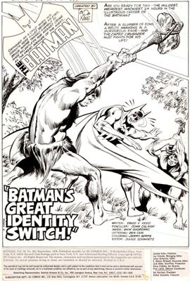 John Calnan and Dick Giordano Batman #303 Complete 17-Page Story Batman's Great Identity Switch! Original Art