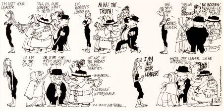 Sample artwork by Jules Feiffer (1929 - 2025), known for editorial, other cartoons-crowds, comic strip artist - View similar artists and auction records
