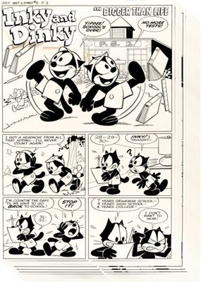 Joe Oriolo and Otto Messmer Felix the Cat's Nephews Inky and Dinky #6 Story Page Original Art Group