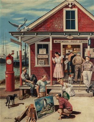 "Menemsha, Massachusetts, Post Office, Saturday Evening Post cover"