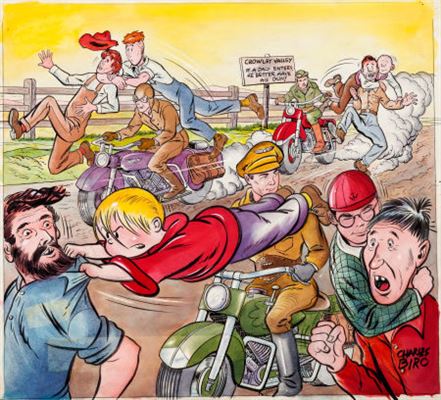 Sample artwork by Charles Biro (1911 - 1972), known for cartoons-penciller, comic books, writing - View similar artists and auction records