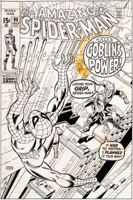 Gil Kane and Frank Giacoia Amazing Spider-Man #98 Cover Original Art by Gil Kane - Auction record, sale price, and art valuation. Compare with similar artists and explore comparable artworks.
