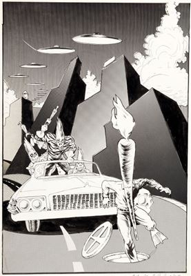 Sample artwork by Bob Burden (Born 1952), known for comics - View similar artists and auction records
