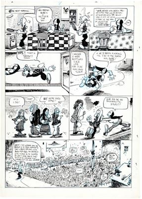 Bobby London Merton of the Movement #1 Complete 11-Page Story Original Art and Front Cover Overlay Proof
