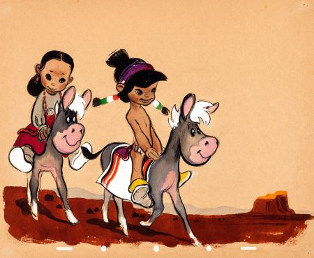 Retta Scott On the Trail Unproduced Concept Art Group of 5 (Walt Disney, c. 1940s)