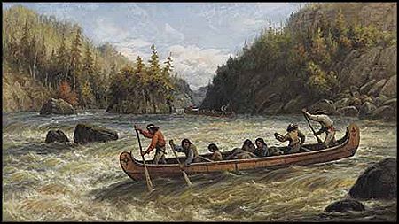 Indians Shooting the Rapids