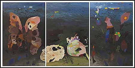 Seashore Nocturne (triptych) by Jack Leonard Shadbolt - Auction record, sale price, and art valuation. Compare with similar artists and explore comparable artworks.