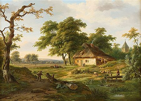Am Dorfrand (1843) by Jean Baptiste De Jonghe - Auction record, sale price, and art valuation. Compare with similar artists and explore comparable artworks.