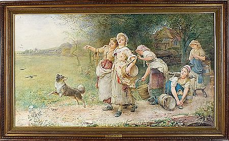 Dame Durden's serving maids by John Parker - Auction record, sale price, and art valuation. Compare with similar artists and explore comparable artworks.