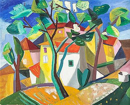 Cubist House by Albert Bertalan - Auction record, sale price, and art valuation. Compare with similar artists and explore comparable artworks.