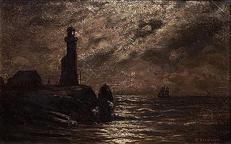 Moonlight over the Lake and The Lighthouse in the Evening (two works) by Charles Frederick Tredupp Jr - Auction record, sale price, and art valuation. Compare with similar artists and explore comparable artworks.