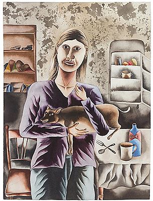 Untitled (Girl with Dog), c. 1978 by Filemon Santiago - Auction record, sale price, and art valuation. Compare with similar artists and explore comparable artworks.