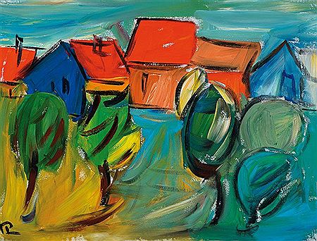 Eifel village in the evening by Hartmut "Haki" Ritzerfeld - Auction record, sale price, and art valuation. Compare with similar artists and explore comparable artworks.