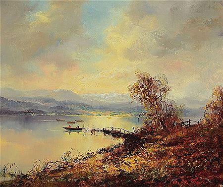 Seascape, people in the boat in the foreground by Friedrich Karl Thauer - Auction record, sale price, and art valuation. Compare with similar artists and explore comparable artworks.