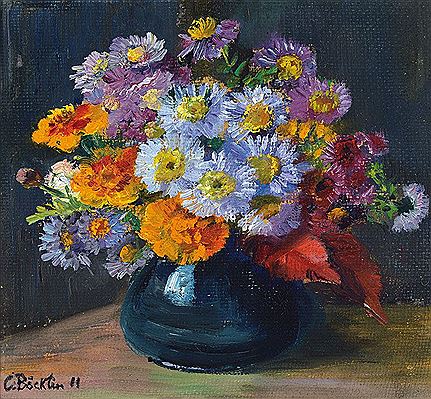 Son of Arnold Böcklin, still life with summer flowers by Carlo Bocklin - Auction record, sale price, and art valuation. Compare with similar artists and explore comparable artworks.
