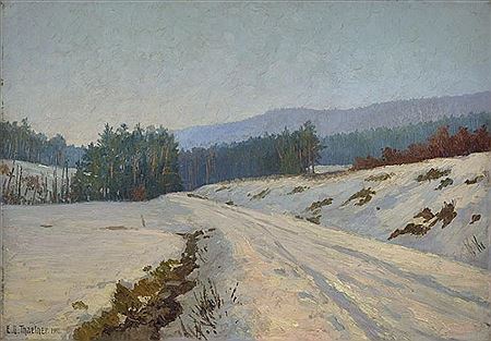Winter mountain landscape by Emil Otto Thaetner - Auction record, sale price, and art valuation. Compare with similar artists and explore comparable artworks.