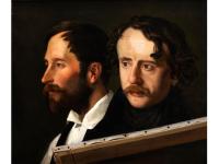 DOPPELPORTRAIT, WOHL FERDINAND THEODOR HILDEBRANDT UND CARL FRIEDRICH LESSING