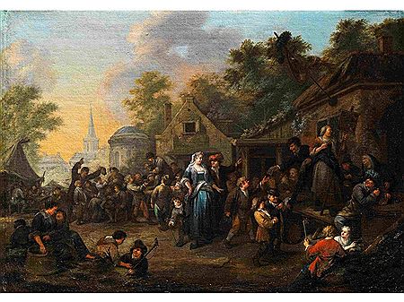 HOLLÄNDISCHES VOLKSFEST IM FREIEN ZWISCHEN ALTEN GEBÄUDEN