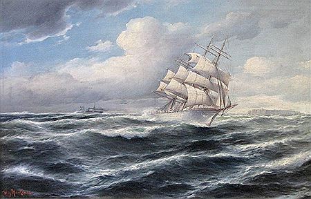3 master in front of Helgoland 1912 by Wilhelm Hanken - Auction record, sale price, and art valuation. Compare with similar artists and explore comparable artworks.