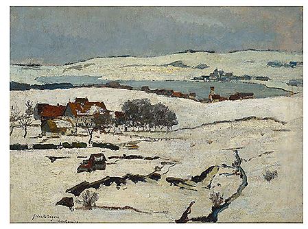 Winterlandschaft mit Dorf an einem See by Felix Burgers - Auction record, sale price, and art valuation. Compare with similar artists and explore comparable artworks.